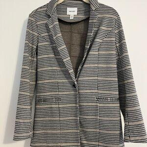 Nine West Women's Black and White Checkered Blazer